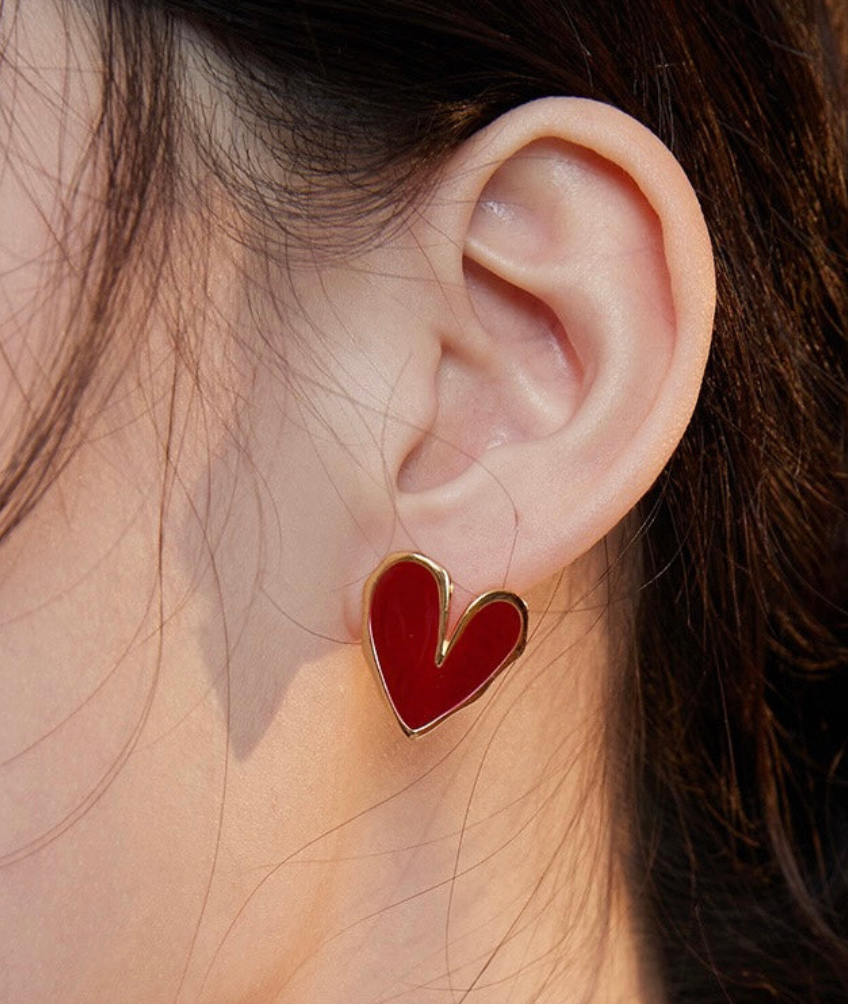 Heart earrings | Heart necklace | Love earrings | love necklace | heart-shaped earrings