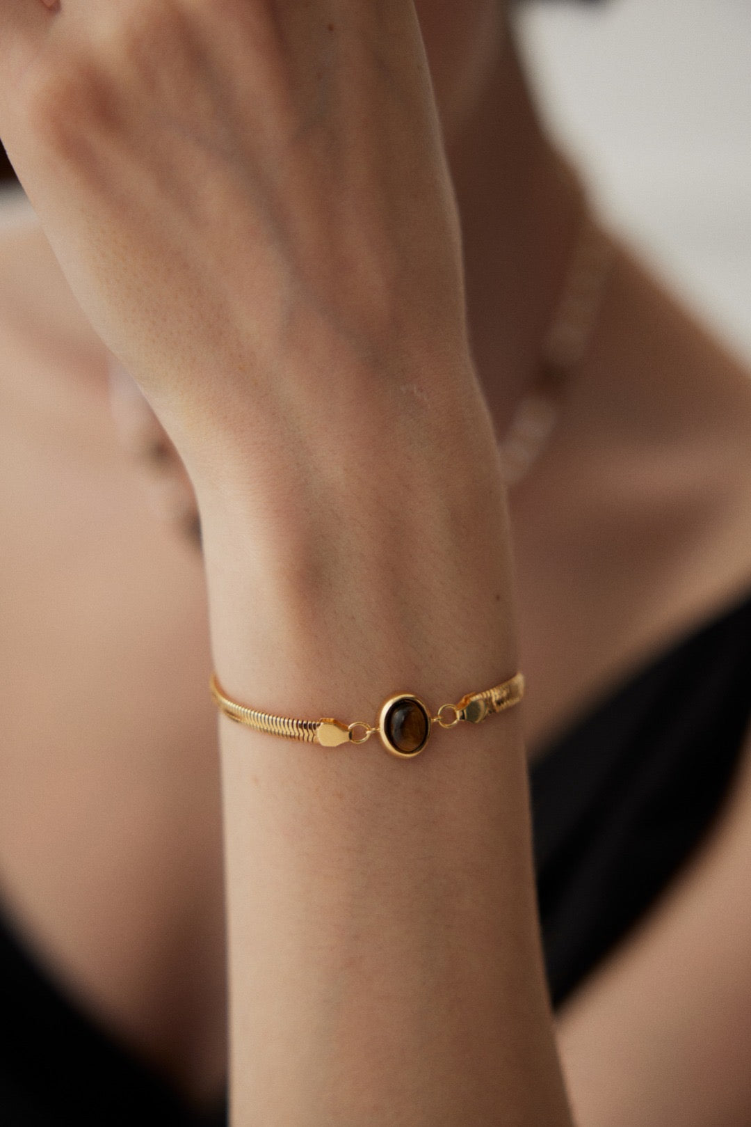 Tiger's Eye Herringbone Bracelet