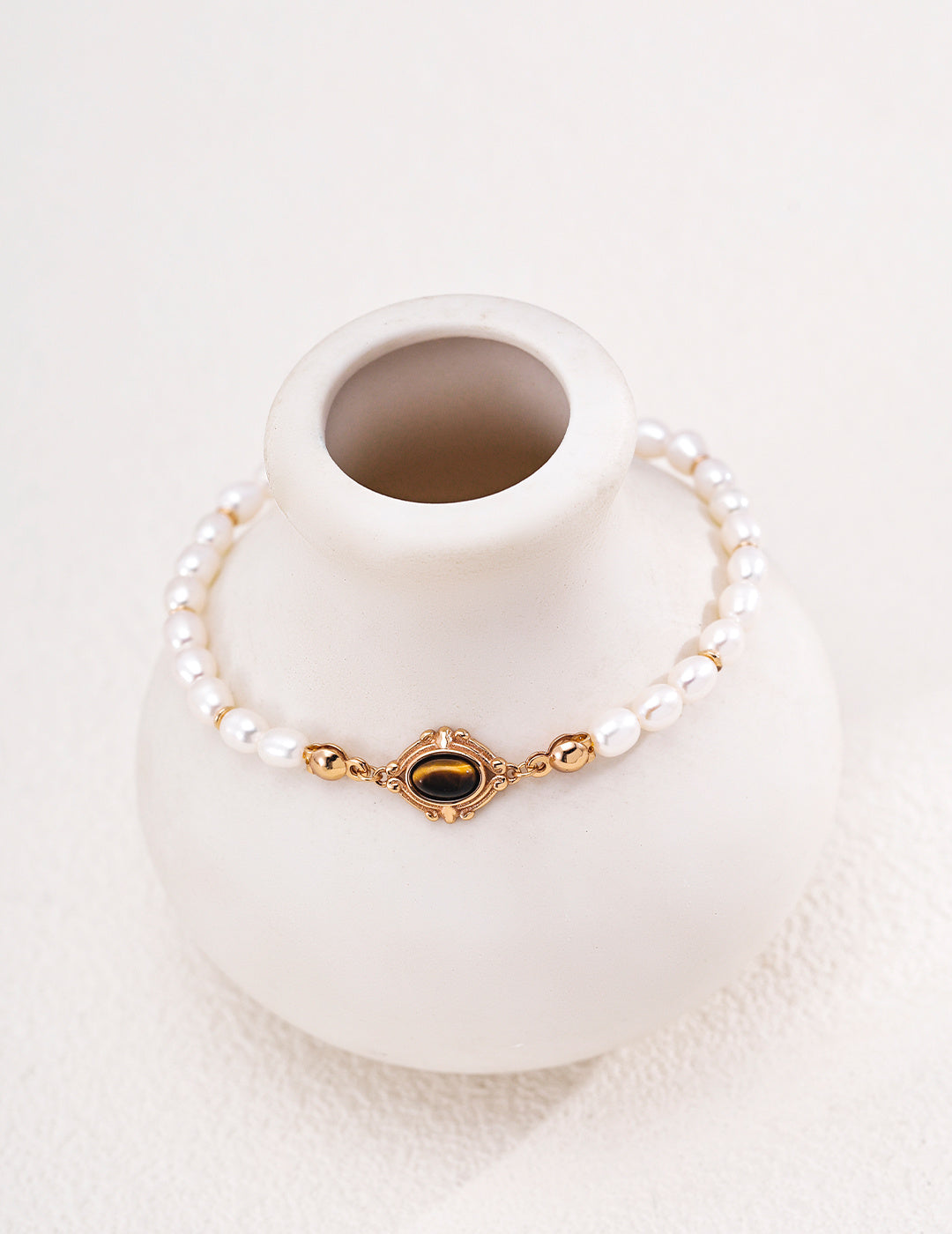 Tiger Eye Pearl Bracelet
