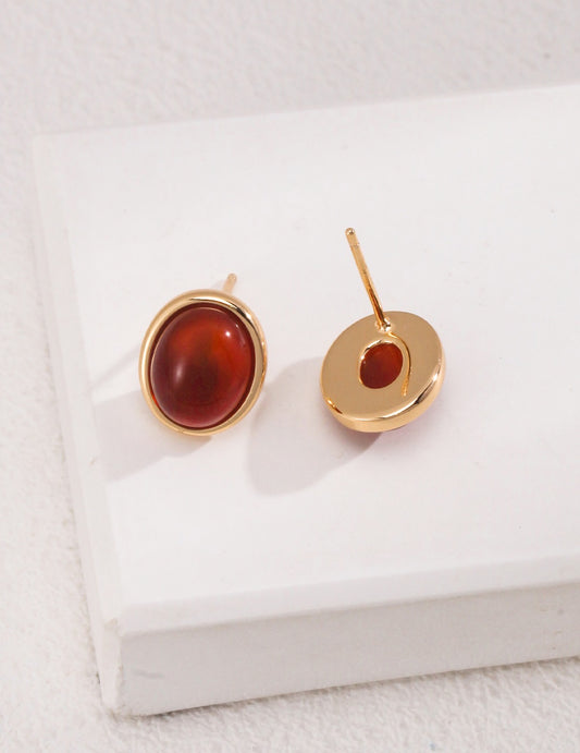 Boucles d'oreilles rondes en onyx