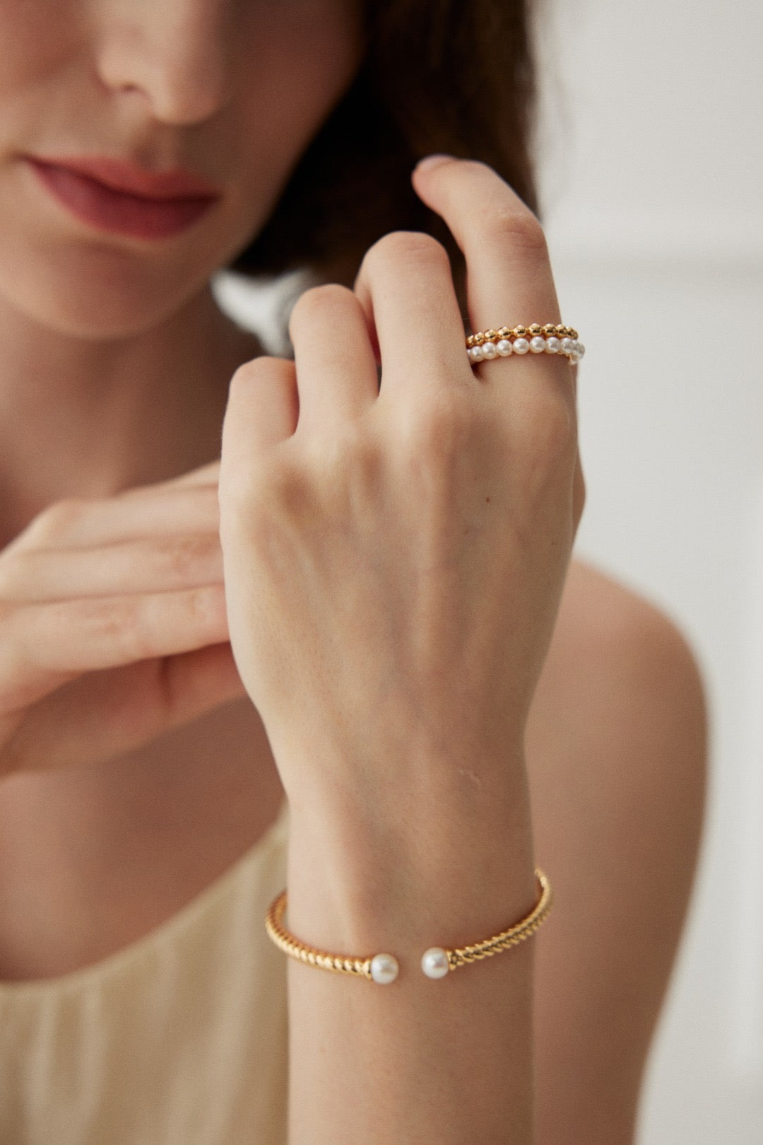 Pearl-Gold Duo Ring