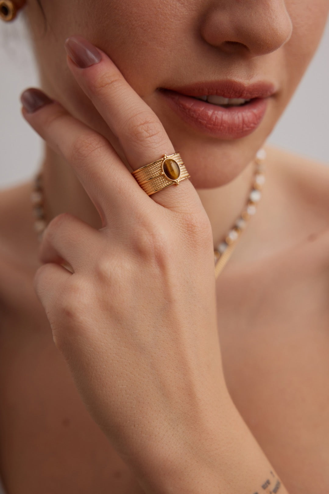 Ring of Tiger | Estincele Jewellery | Women's rings | Tiger's eye ring