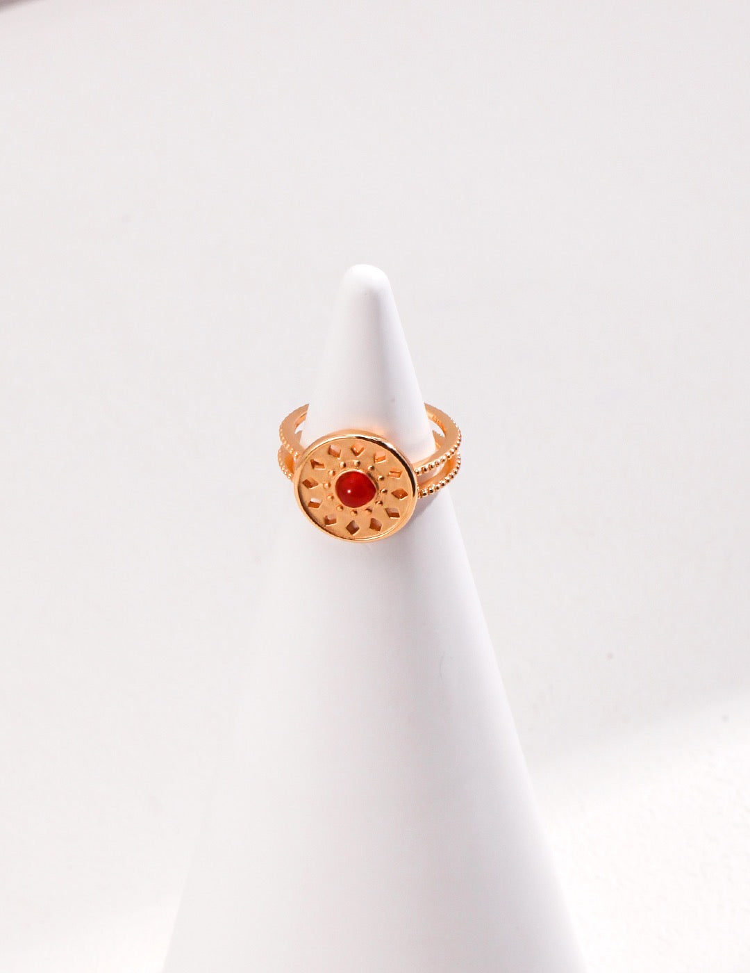 Round Red Onyx Classique Ring