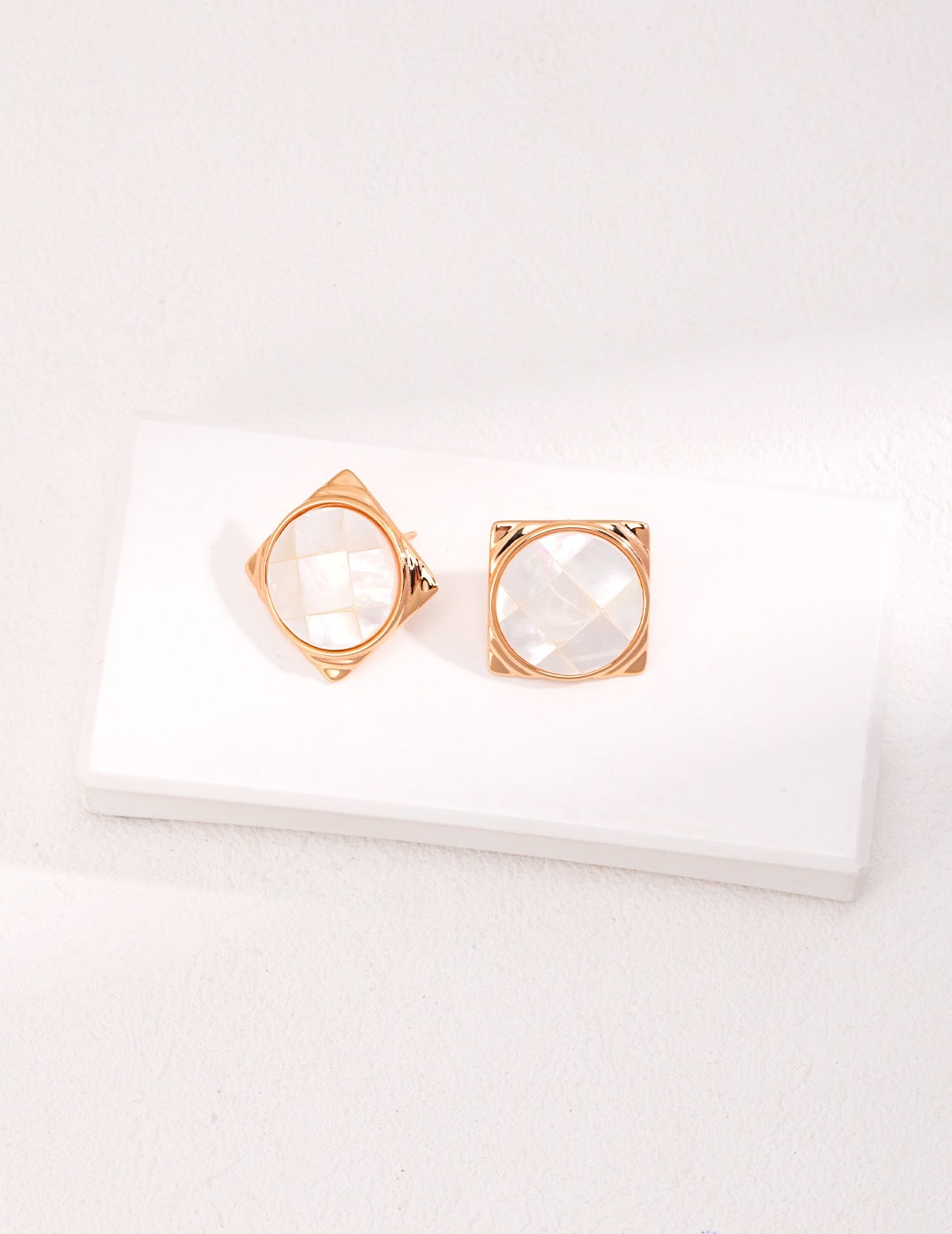 Ancient Greek Mosaic Shell Earrings | Estincele Jewellery | Earrings