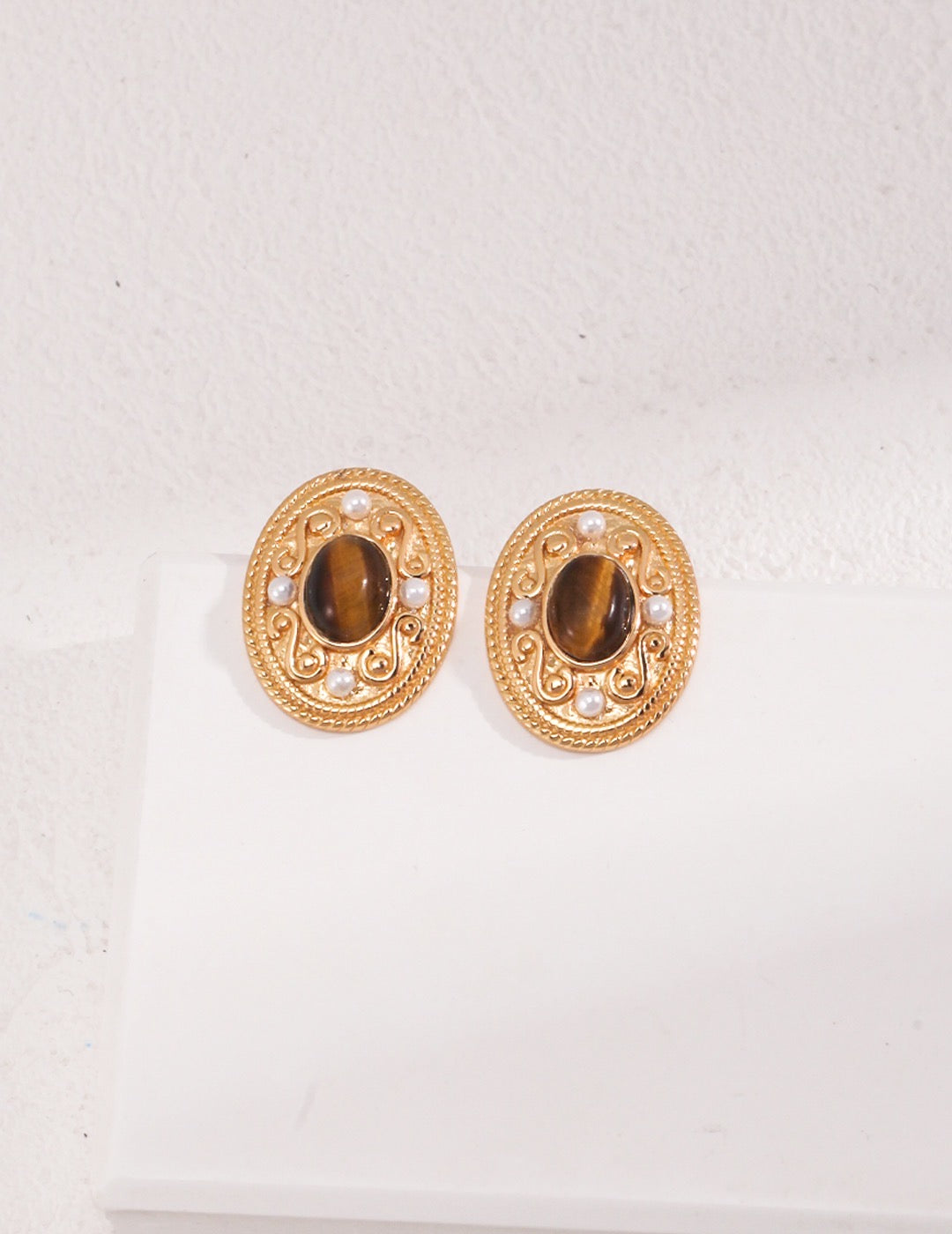 Palace of Beauty Tiger's Eye Earrings | Gold Jewellery | Silver jewellery | Women's earrings