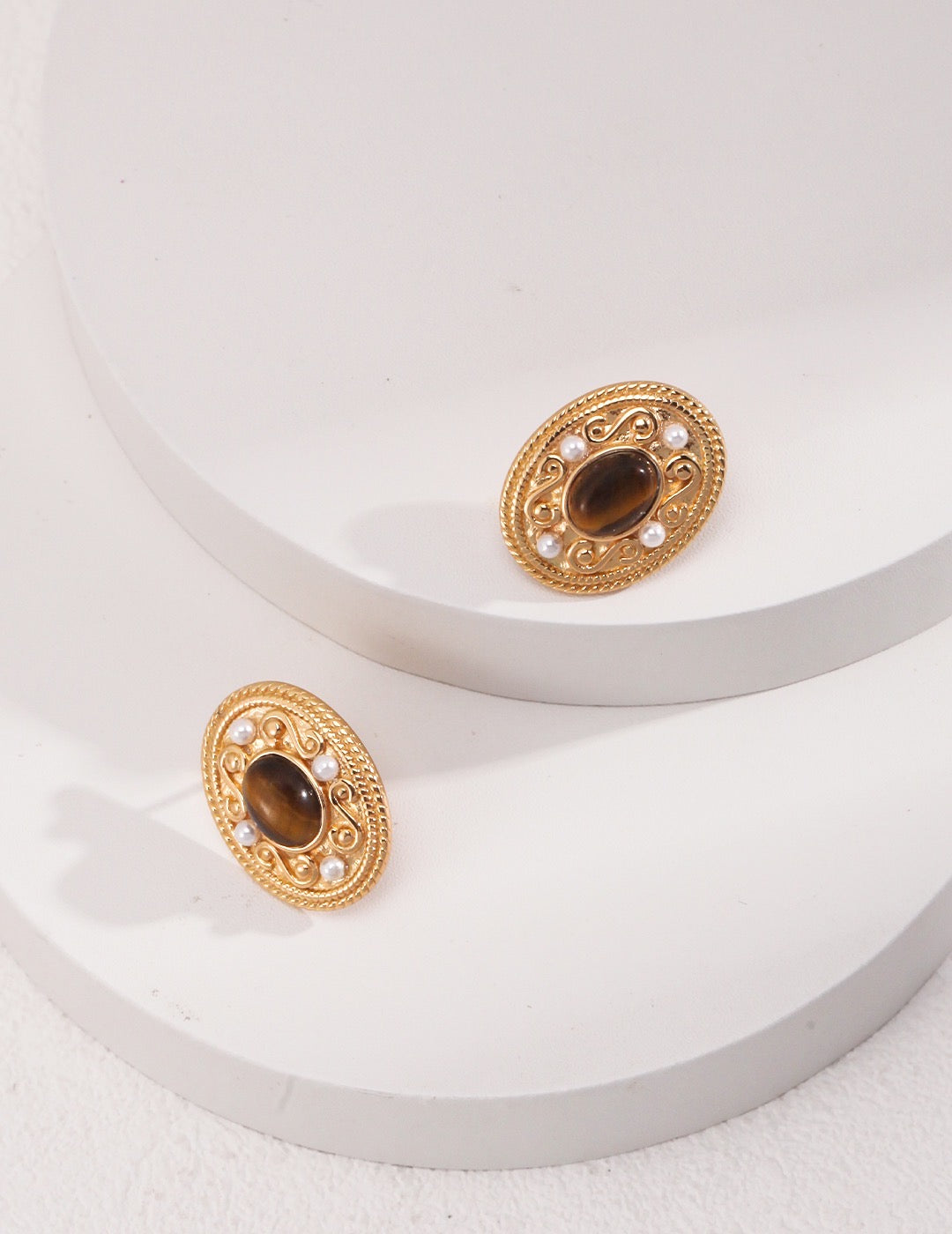 Palace of Beauty Tiger's Eye Earrings | Gold Jewellery | Silver jewellery | Women's earrings