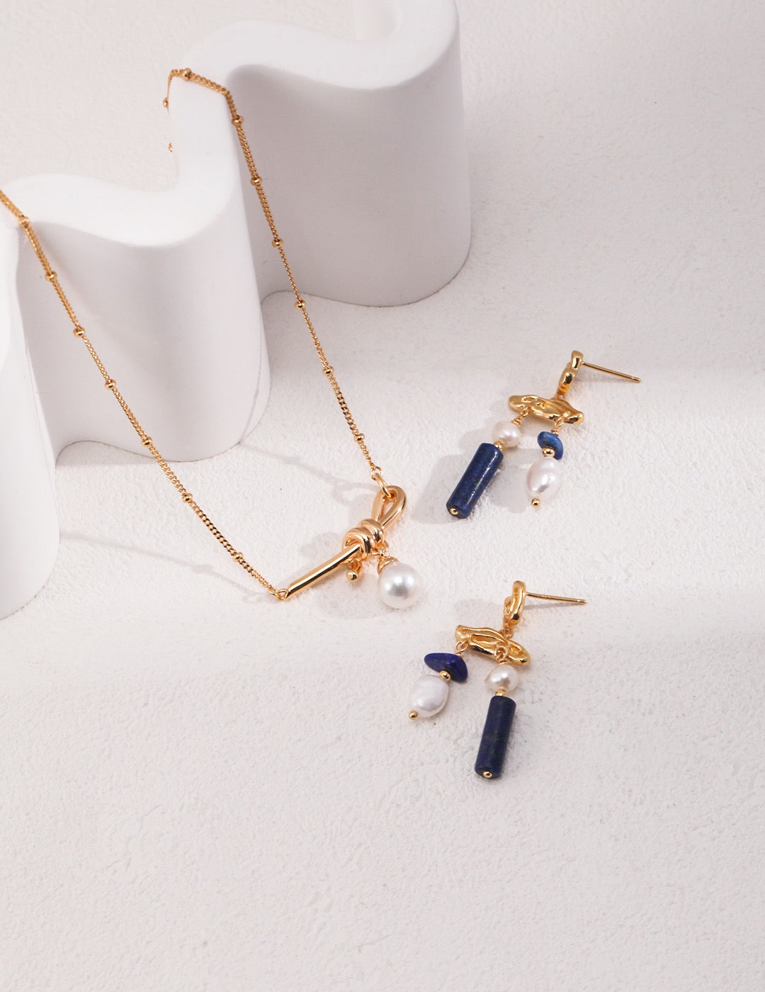 Natural Pearl Knot Necklace | Estincele Jewellery | Gifts for her