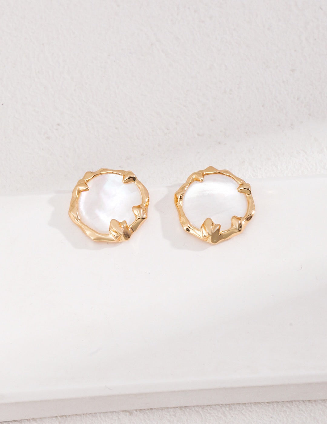 Mother of Pearl Flower Earrings | Pearl earrings | Gold earrings | mother of pearl stud earrings silver