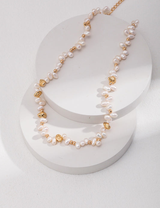 Irregular Natural Pearl Necklace | Estincele Jewellery | Gifts for her