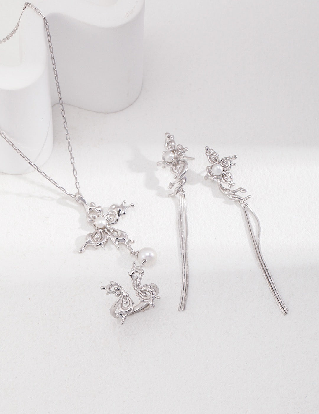 Cross Fringe Drop Earrings | Estincele Jewellery | gifts for her