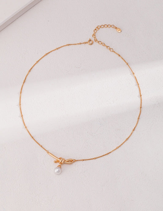 Natural Pearl Knot Necklace | Estincele Jewellery | Gifts for her