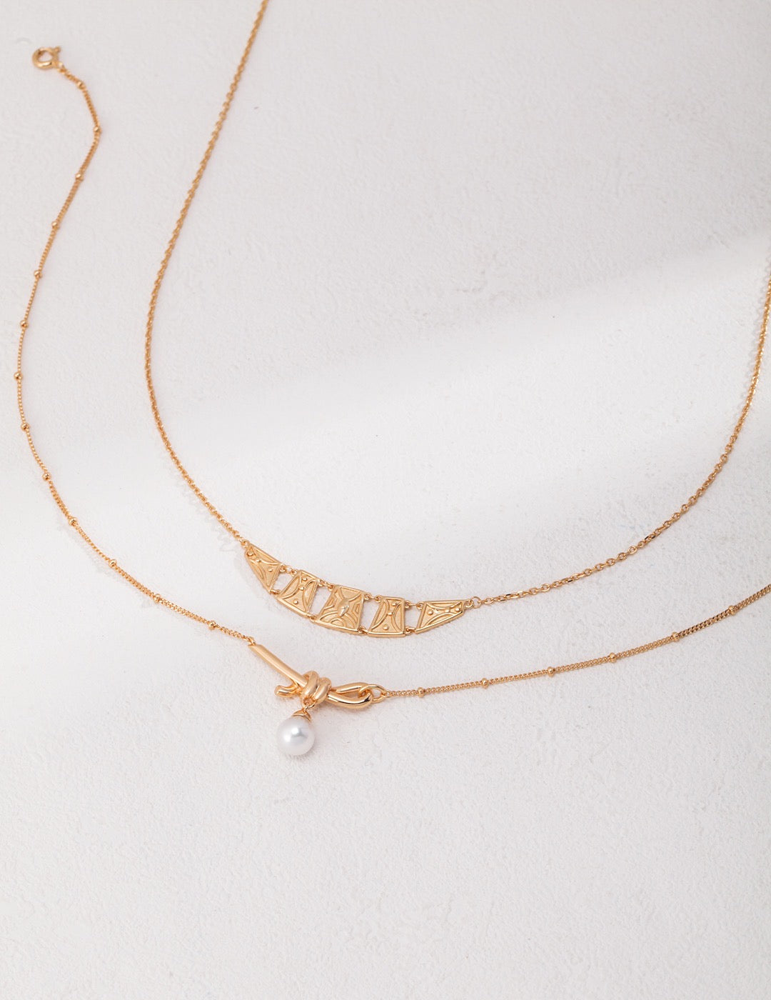 Natural Pearl Knot Necklace | Estincele Jewellery | Gifts for her