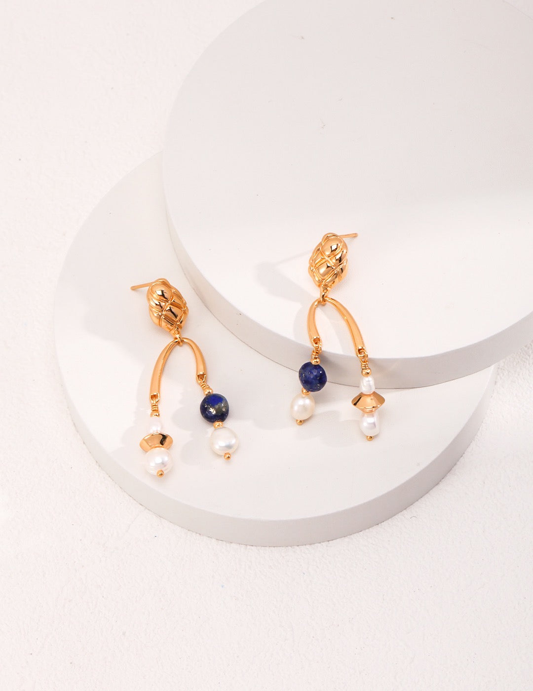 Lapis Lazuli Pearl Earrings | Estincele Jewellery | Women's earrings