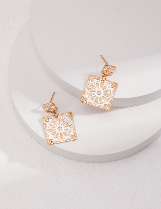 Sterling Silver Dripping Glaze Earrings
