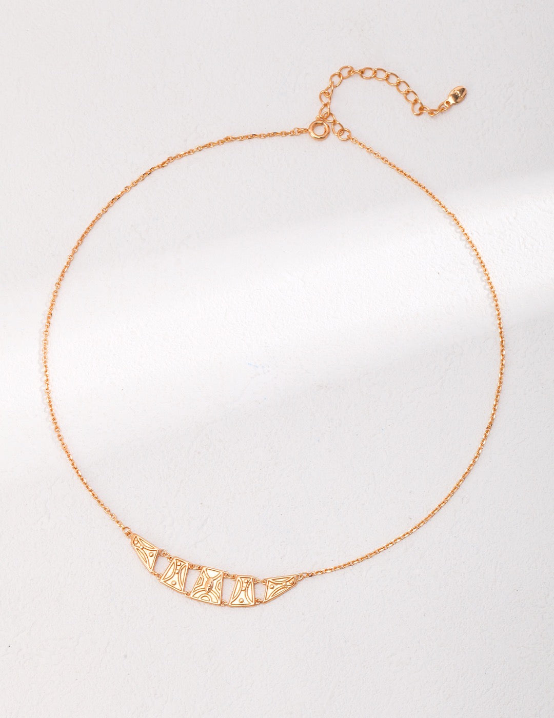 Greek Square Hollow Necklaces | Estincele Jewellery | Women's necklaces
