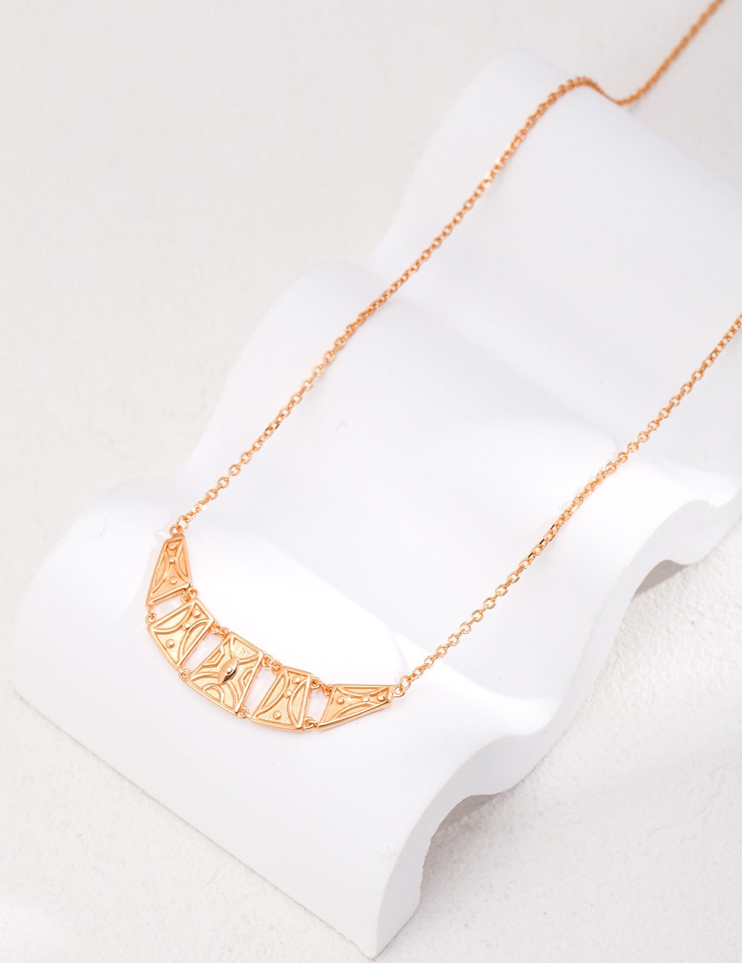 Greek Square Hollow Necklaces | Estincele Jewellery | Women's necklaces