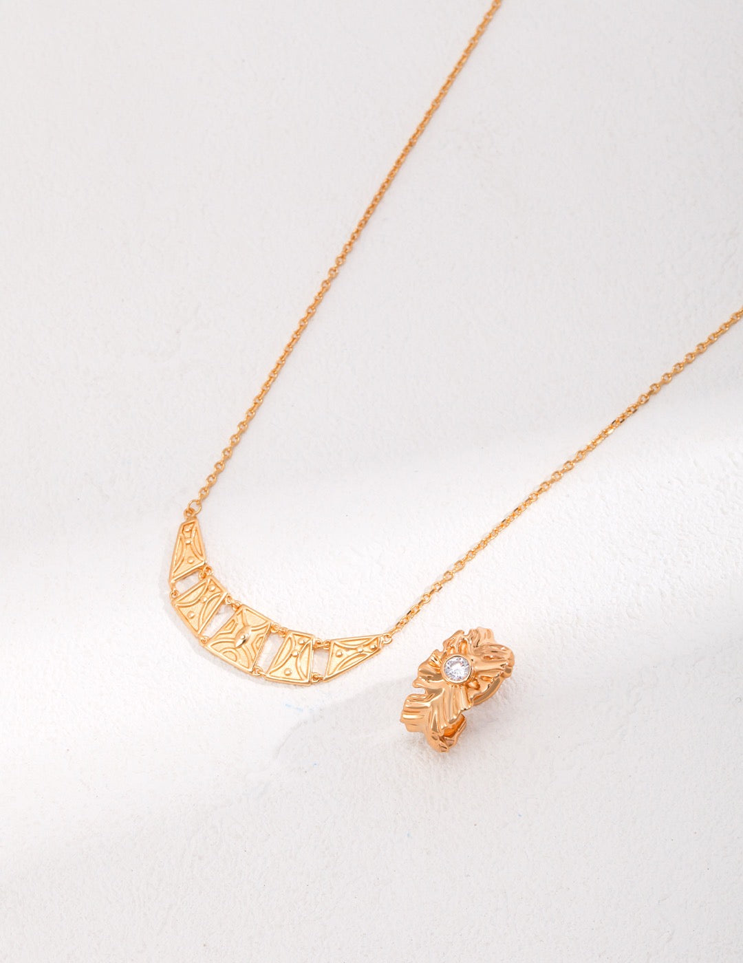 Greek Square Hollow Necklaces | Estincele Jewellery | Women's necklaces