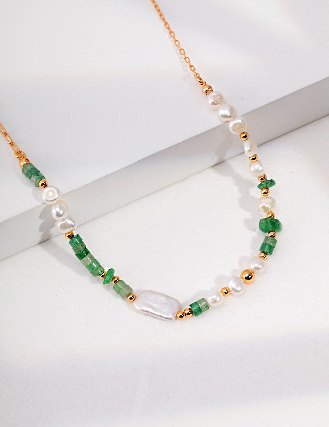 Green Aventurine Pearl Necklace