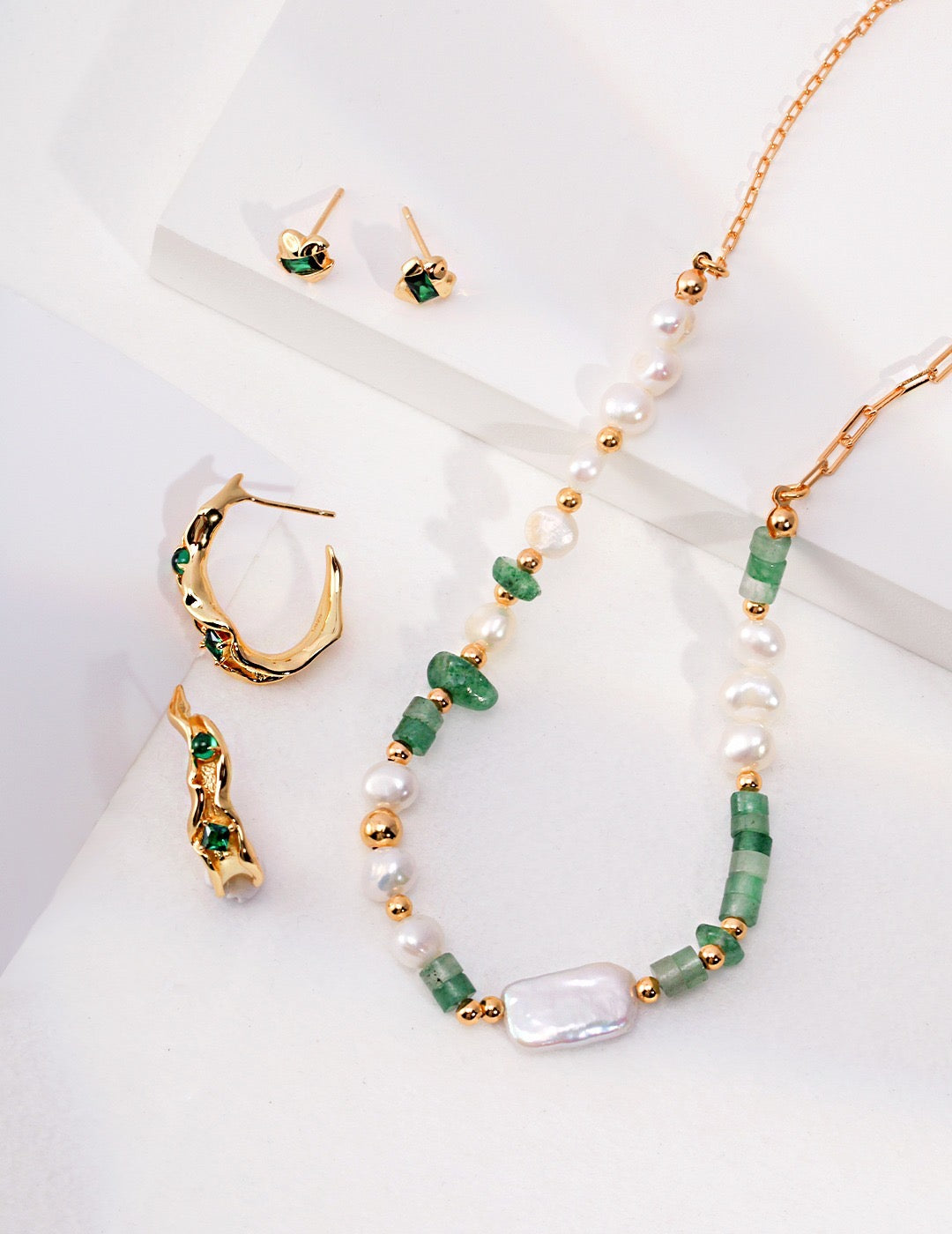 Green Aventurine Pearl Necklace