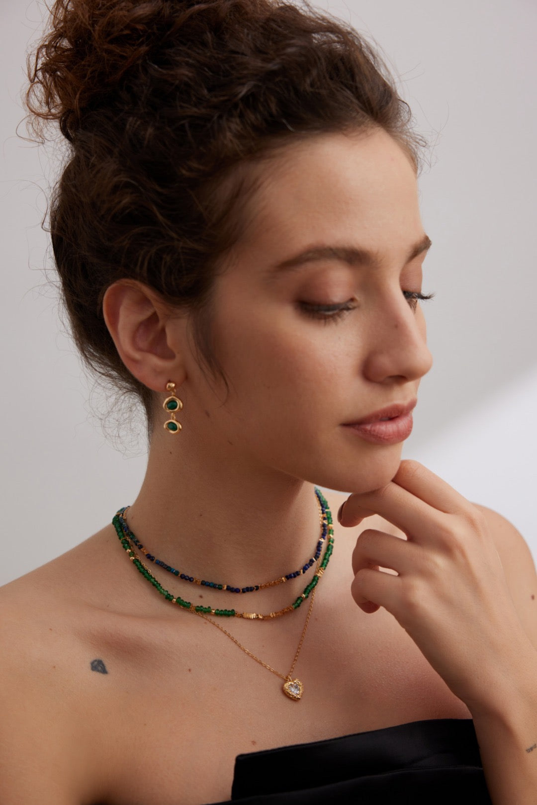 Stacking Silver Lapis Lazuli necklace