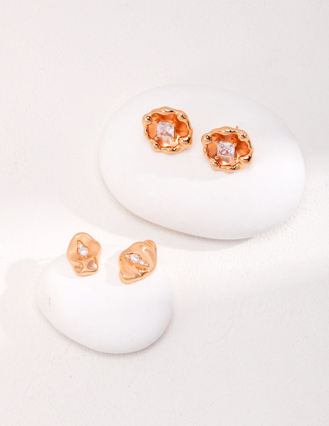 Diamond Camellia Earrings | Gold Jewellery | Silver Jewellery | Women's earrings