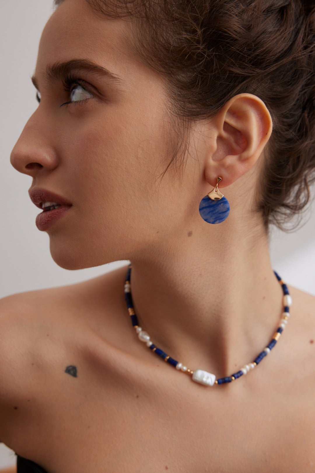 Blue Aventurine Earrings | Scalloped Blue Earrings | Silver Jewellery | Women's Earrings