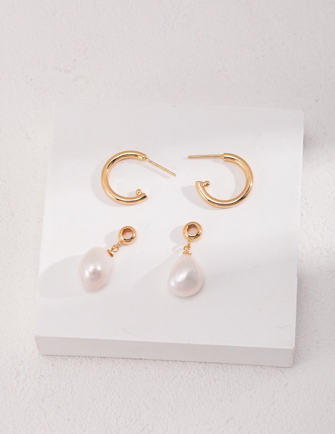 Rain Drop Baroque Pearl Earrings | Estincele Jewellery | Women's Earrings