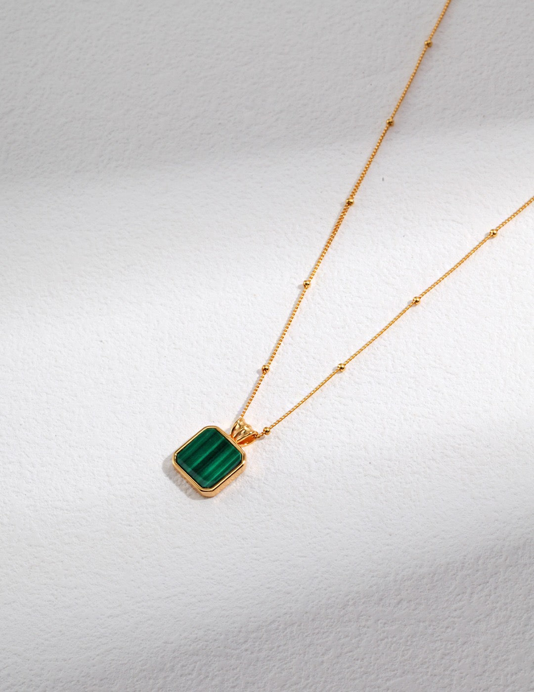 Collier Malachite Carré
