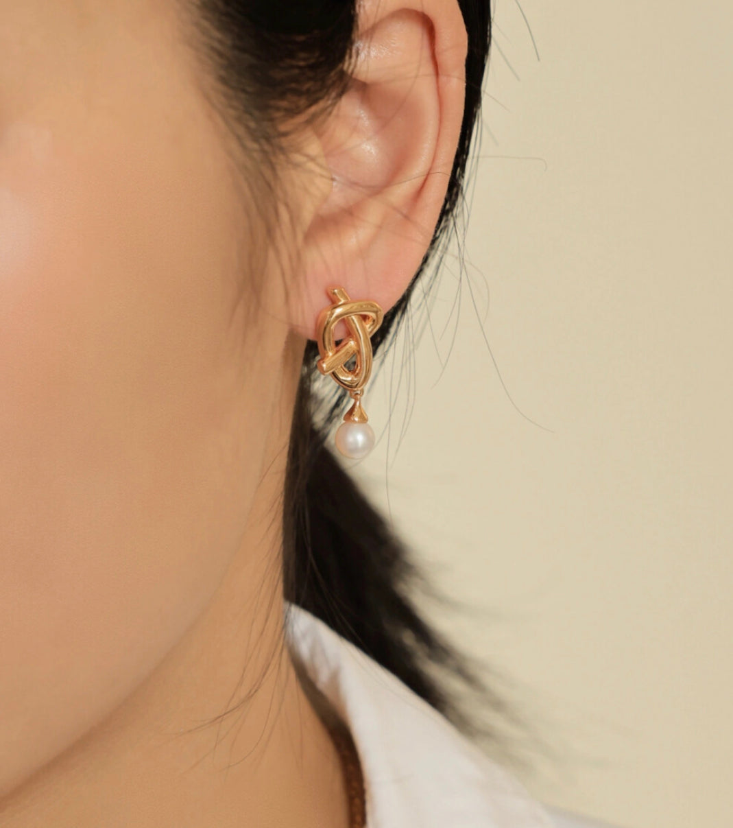 Boucles d'oreilles en forme de nœud en forme de cœur