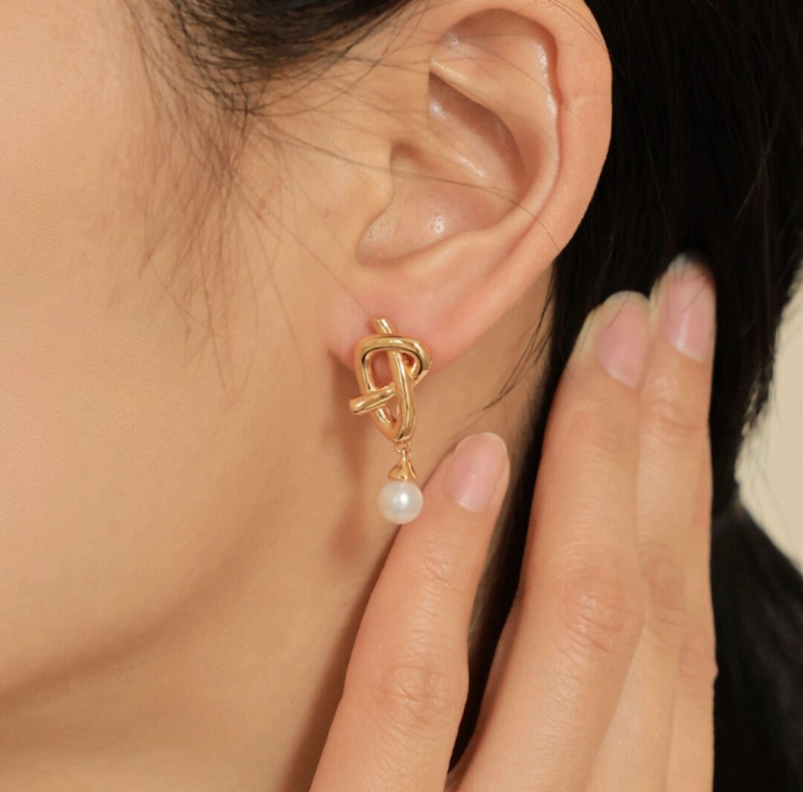 Boucles d'oreilles en forme de nœud en forme de cœur