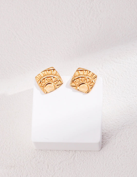 Greek Square Earrings | Estincele Jewellery | Women's earrings