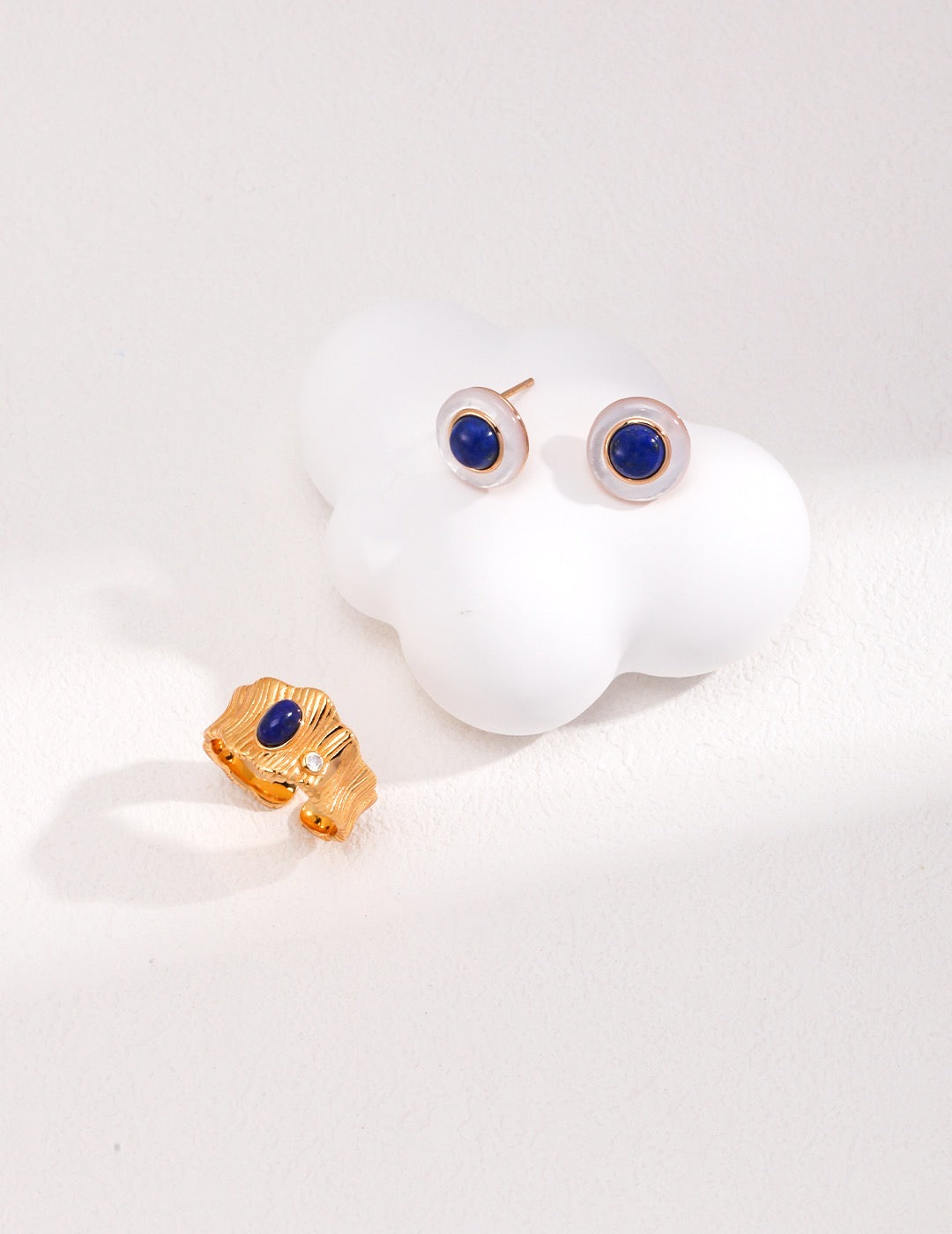 Lapis Lazuli Leaf Ring | Estincele Jewellery | Women's Rings