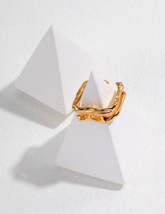 Square Fluid Ring | Estincele Jewellery | Women's rings
