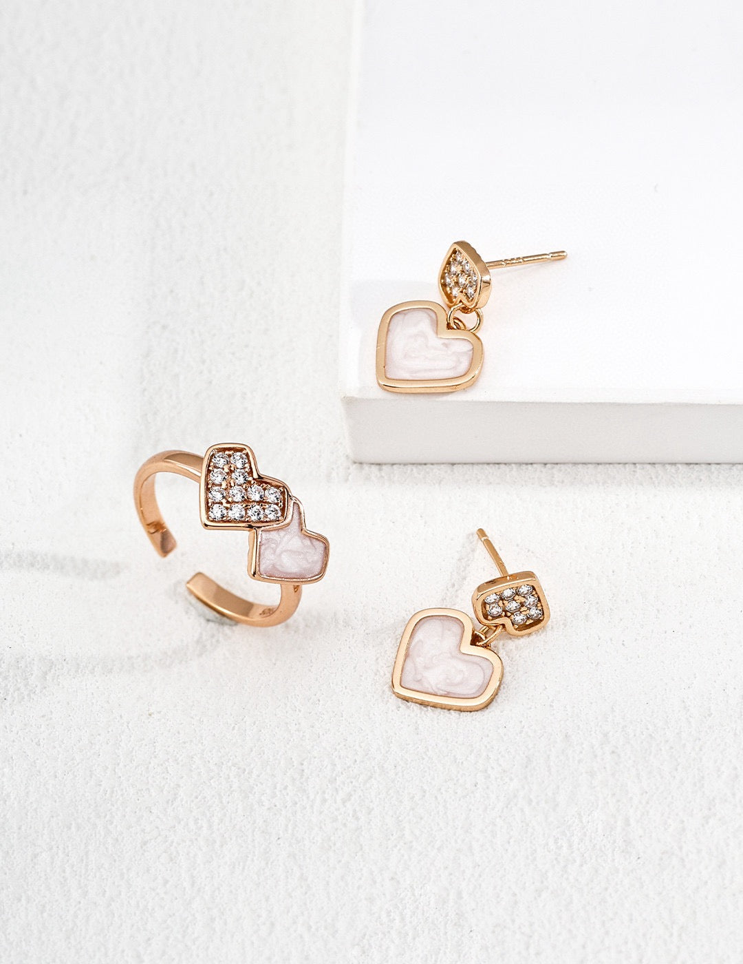 Double Heart Silver Ring