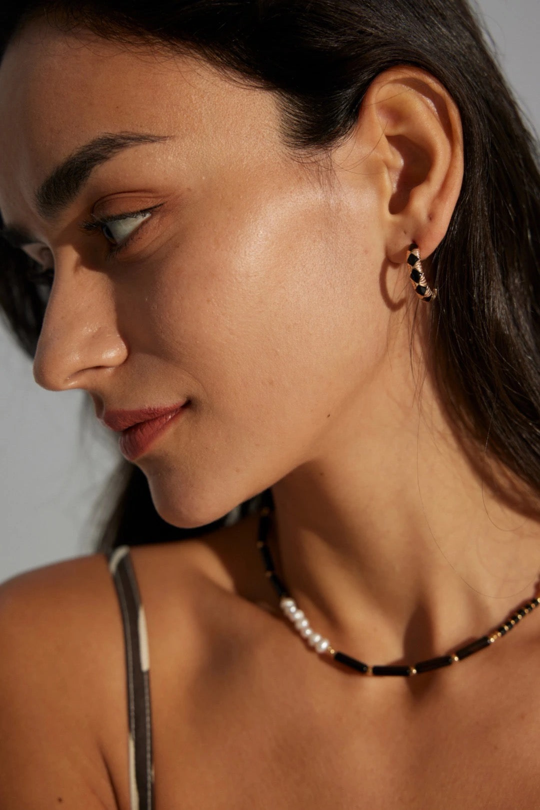 Boucles d'oreilles en losange noir