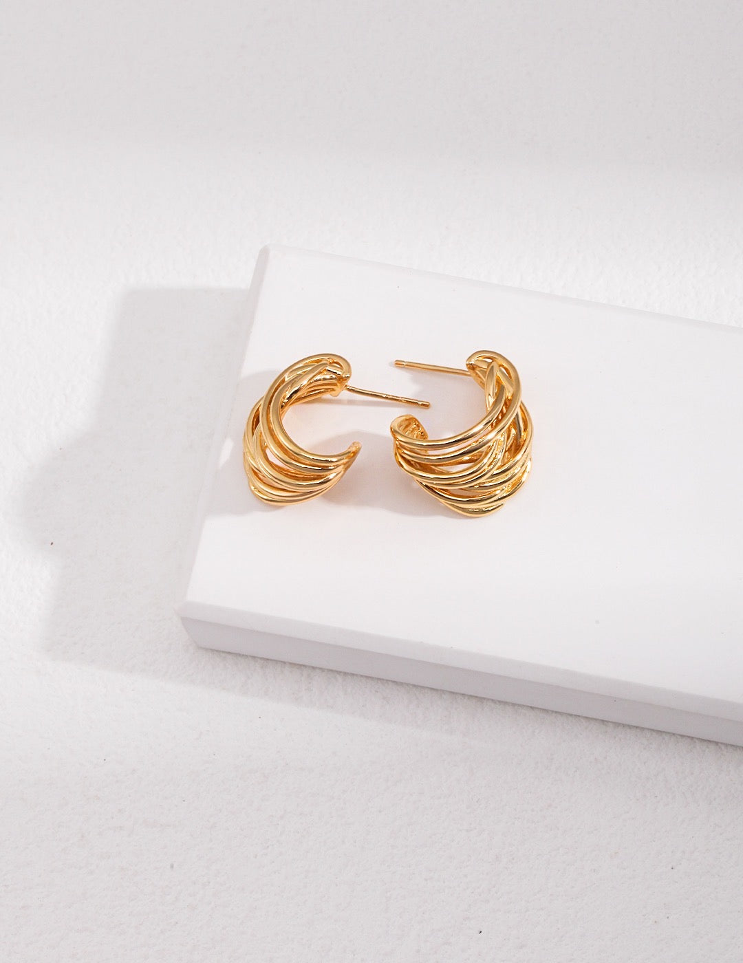 Boucles d'oreilles au crochet en forme de C