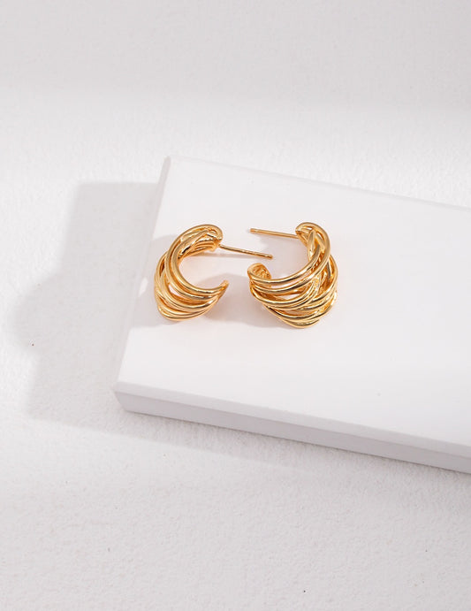 Boucles d'oreilles au crochet en forme de C