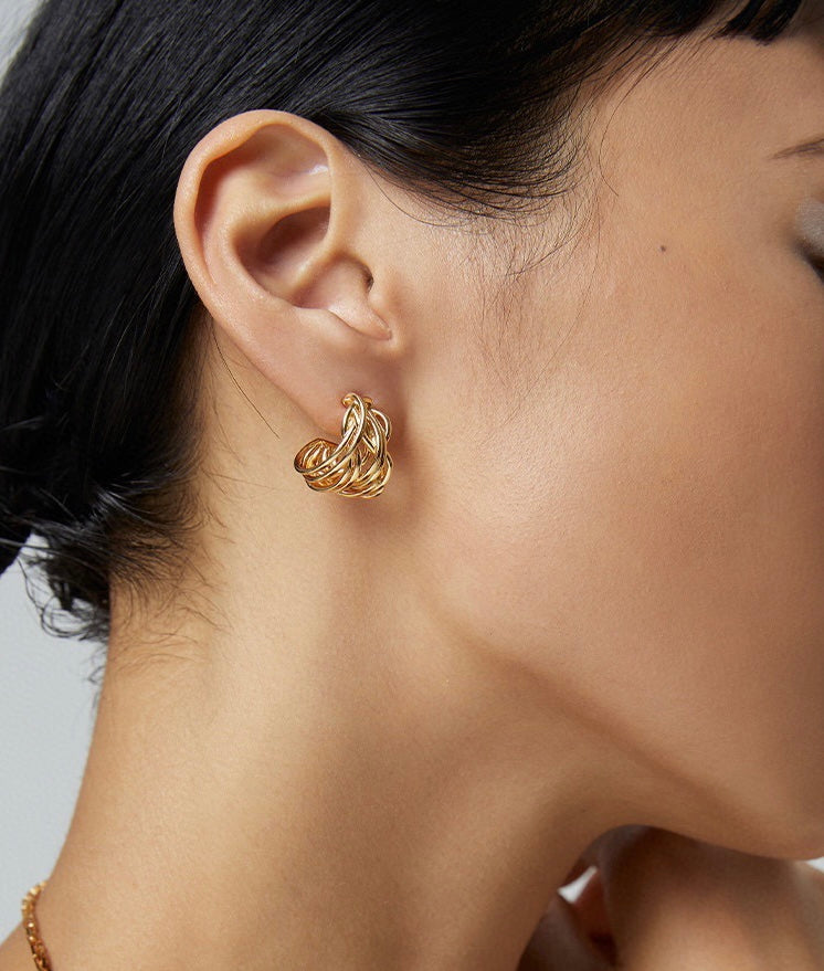 Boucles d'oreilles au crochet en forme de C