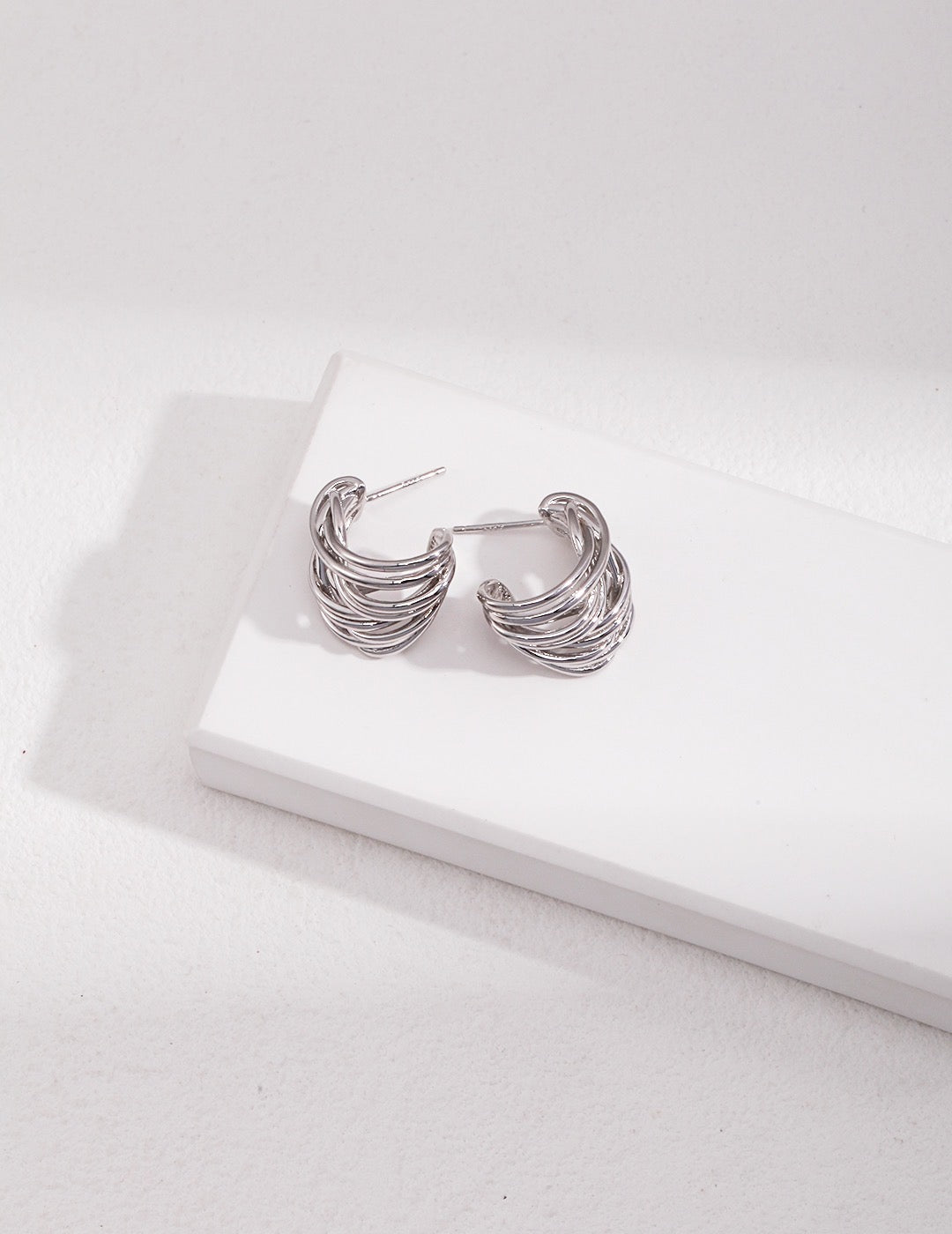 Boucles d'oreilles au crochet en forme de C