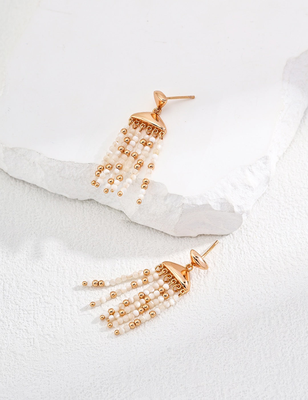 Seashell Drop Sterling Silver Earrings