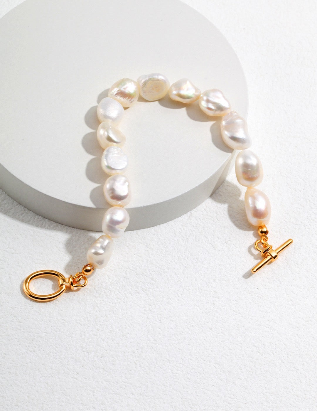 Large Irregular Baroque Pearl Bracelet | Estincele Jewellery | Women's Bracelet | Pearl bracelet