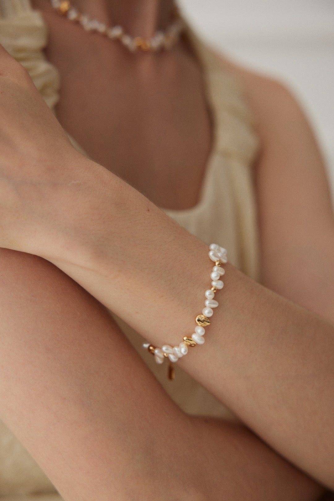 Irregular Freshwater Pearls Sterling Silver Bracelet