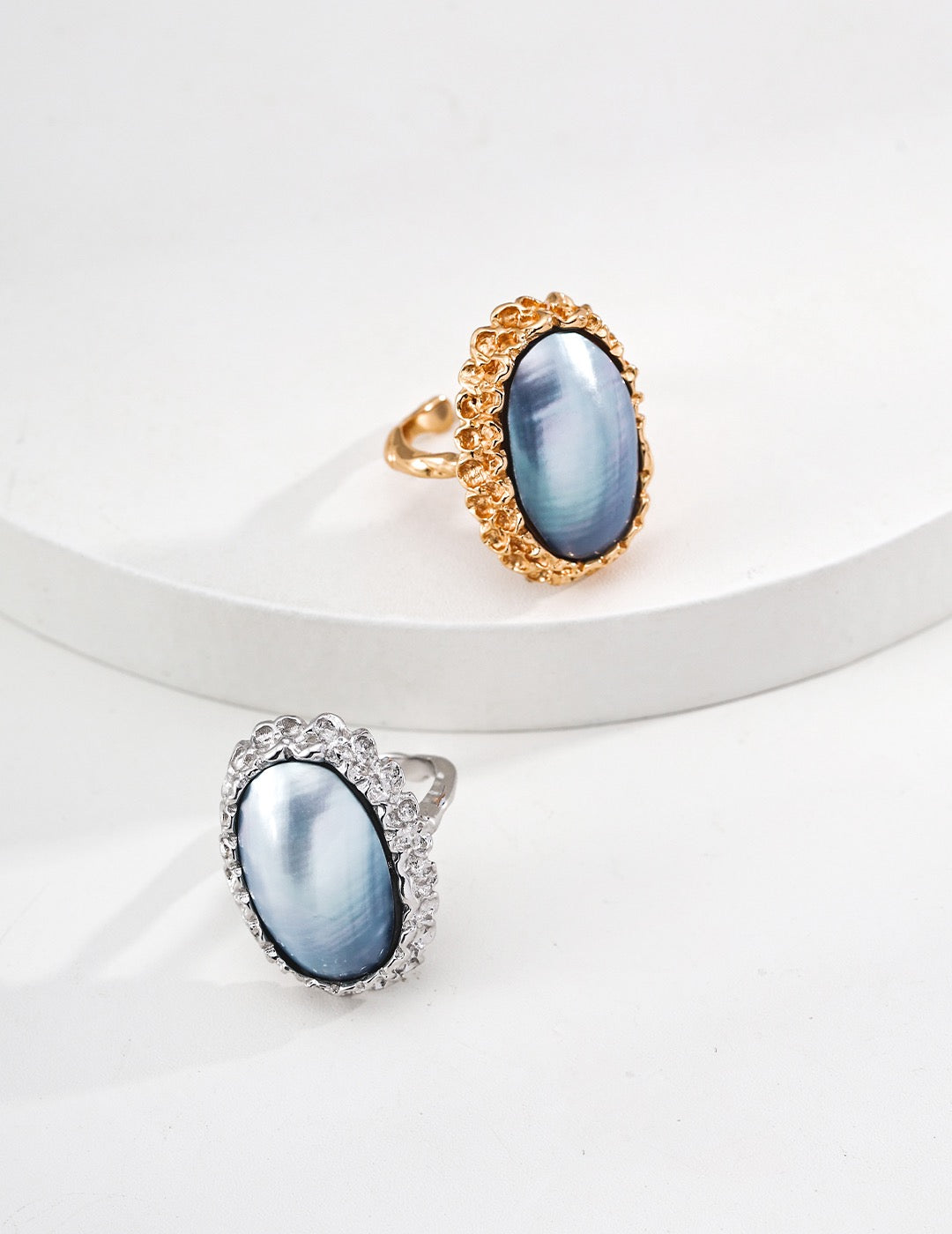 Saltwater Silver Mabé Pearl Ring