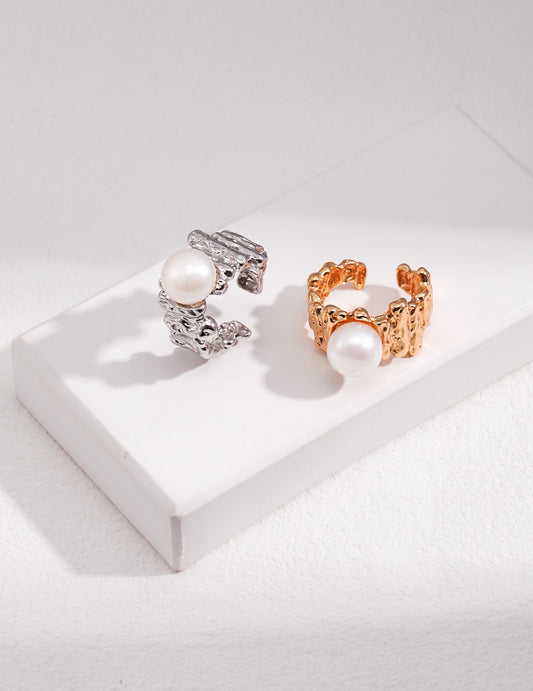 Ring of Coral Pearl | Estincele Jewellery | Women's ring
