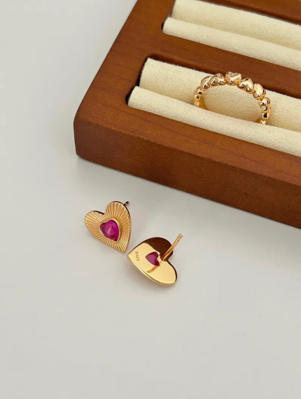 Pink Heart Earrings | Pink earrings | Heart earrings | Estincele Jewellery