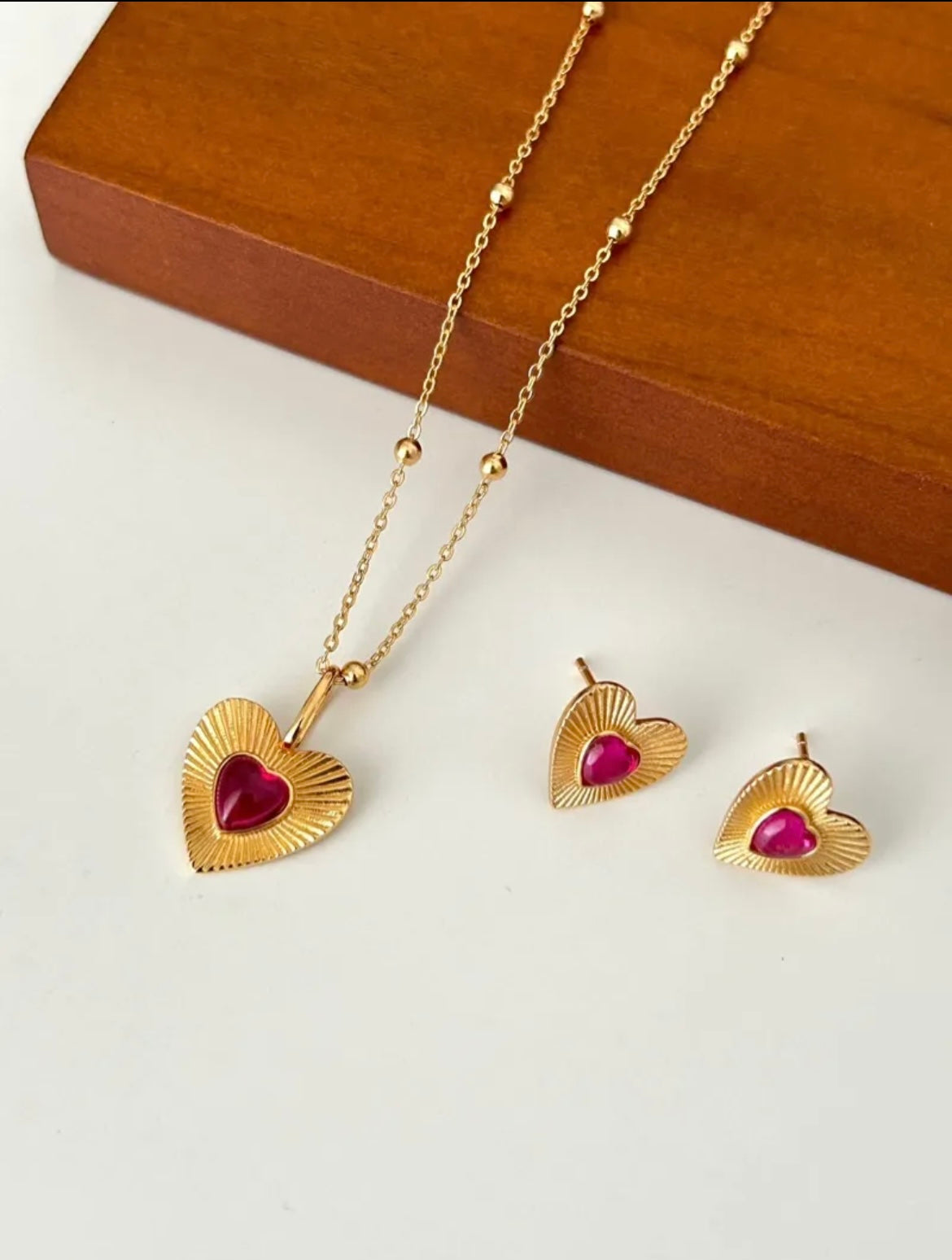 Pink Heart Earrings | Pink earrings | Heart earrings | Estincele Jewellery