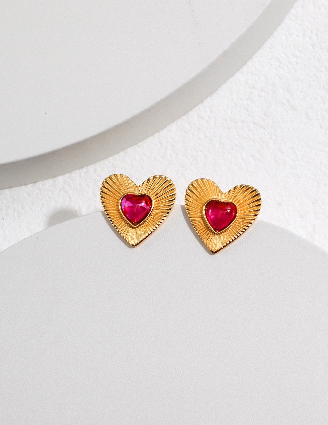 Pink Heart Earrings | Pink earrings | Heart earrings | Estincele Jewellery
