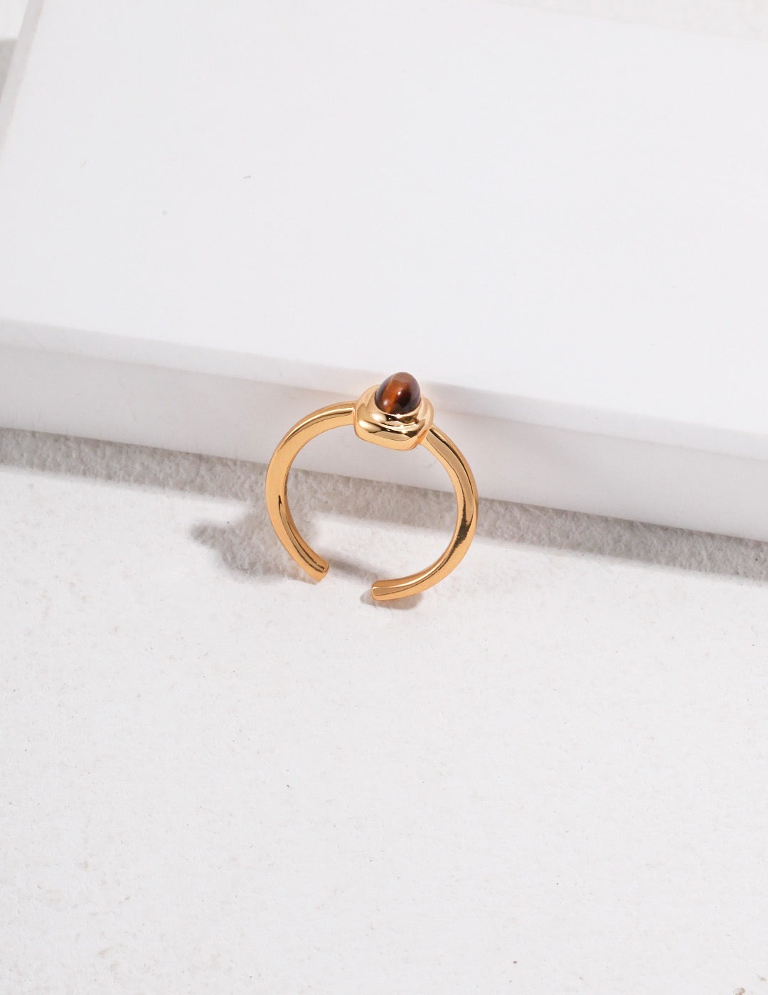 Natural Oval Tigers Eye Sterling Silver Ring