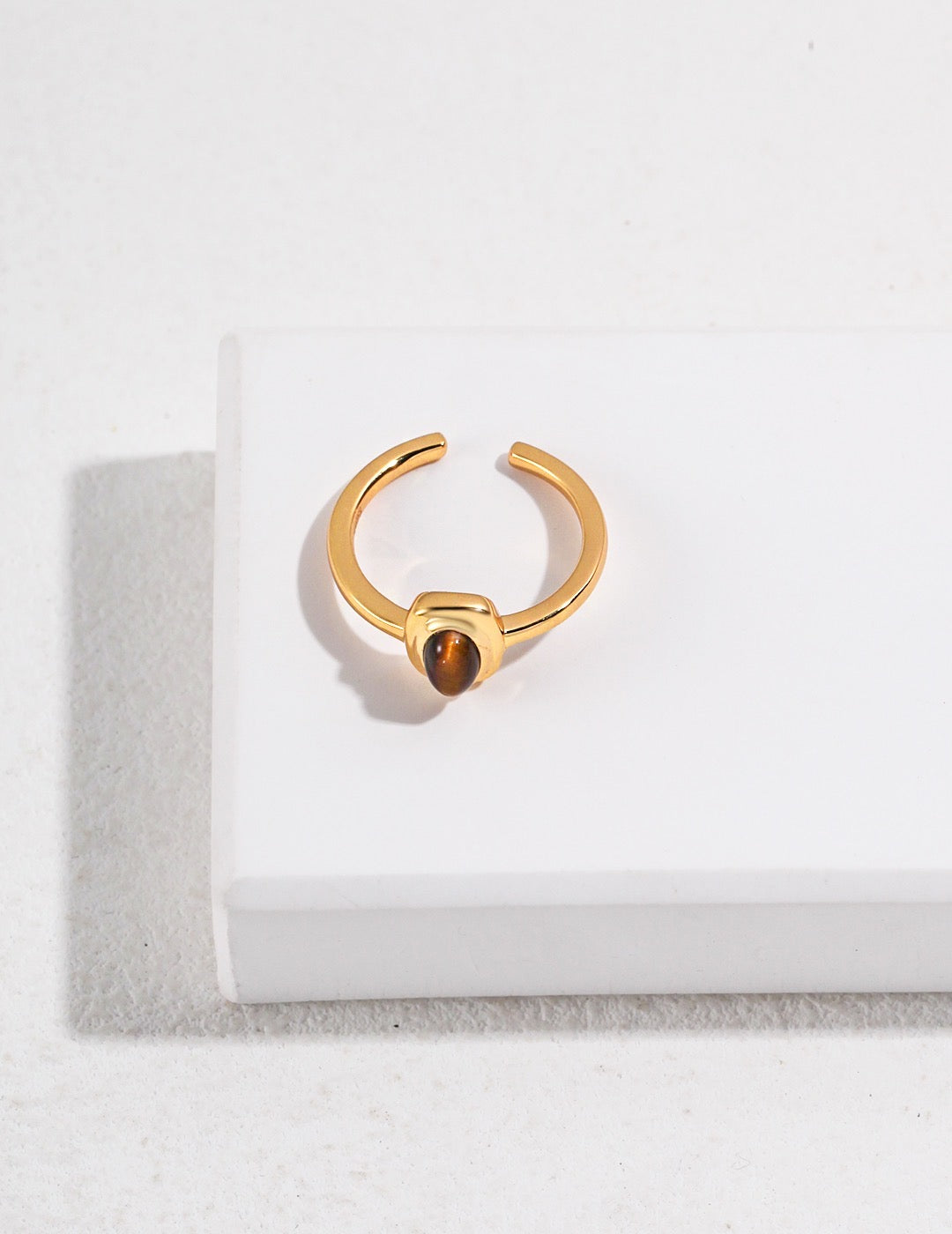 Natural Oval Tigers Eye Sterling Silver Ring