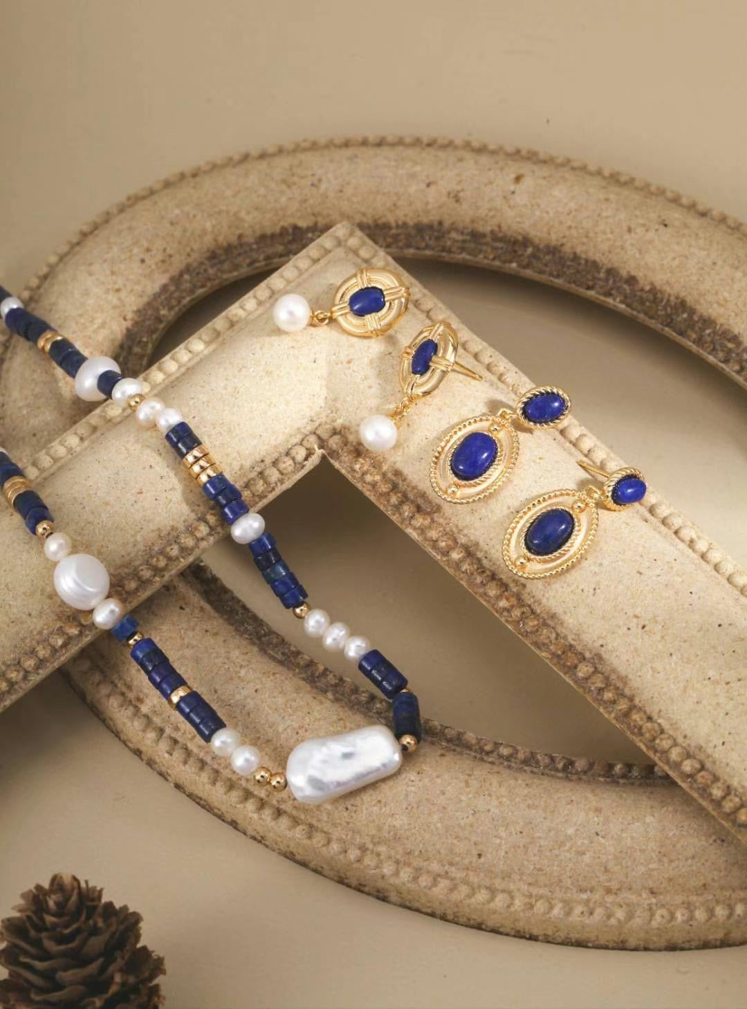 Lapis Lazuli jewelry collection | gold and silver jewelry, earrings and necklace